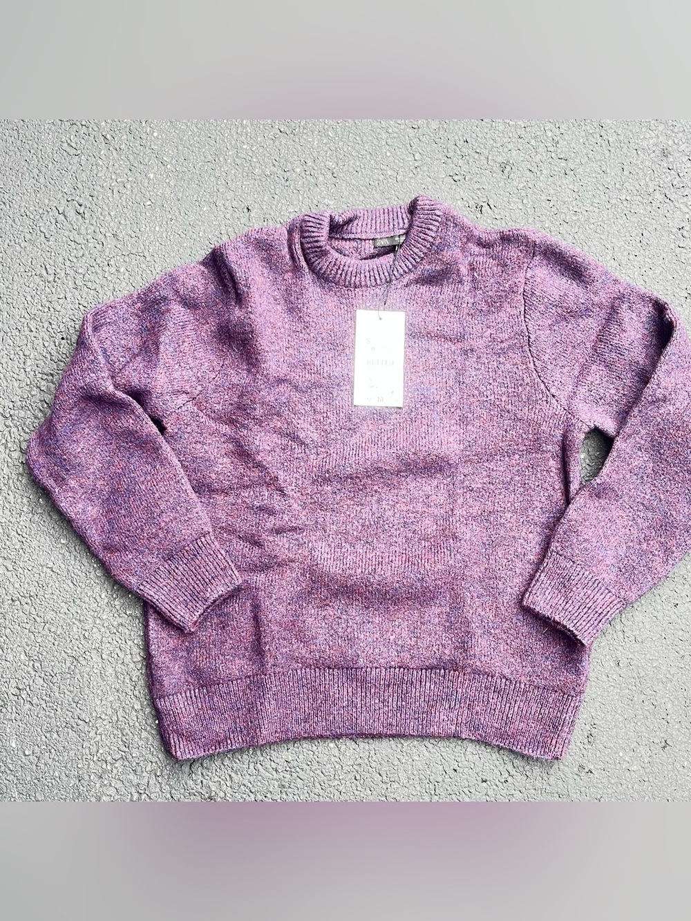Zara Men’s purple marled textured knit collar sweater Wool Blend Size Small BNWT